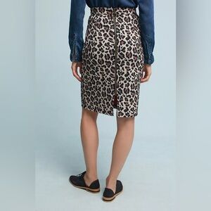 Anthropologie Maeve Leopard Pencil Skirt